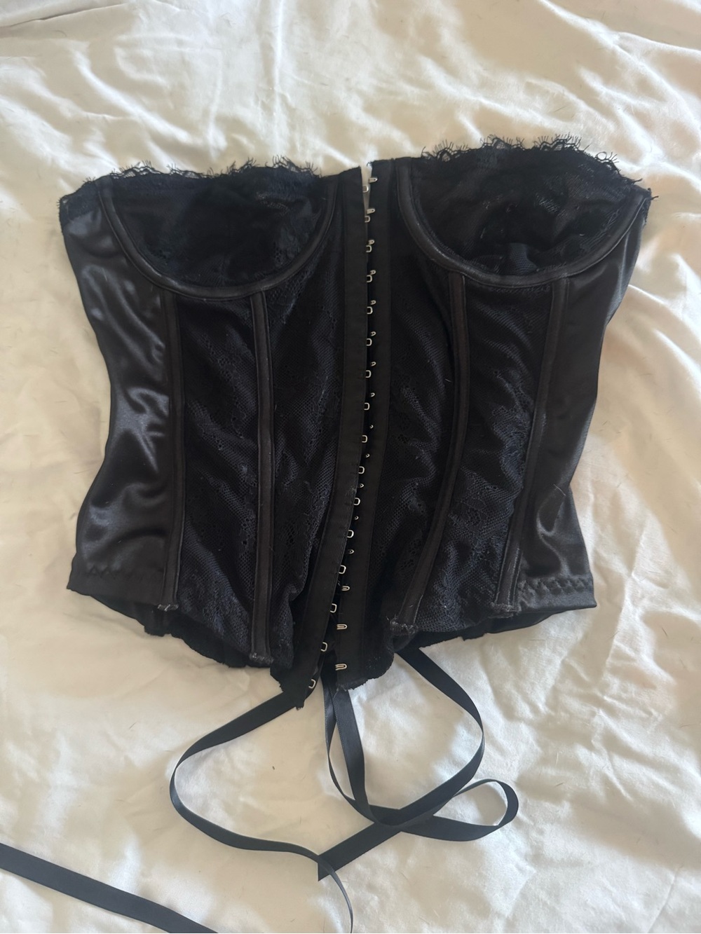 Forever 21 Black Lace Trim Corset Top